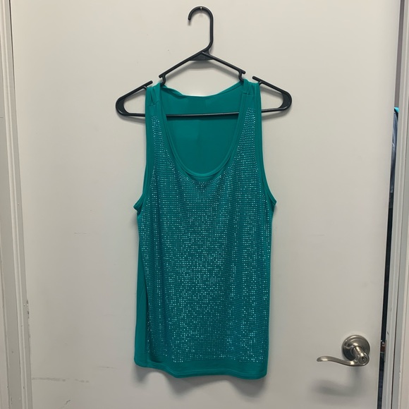 Jade Rhinestone Tank Top - Picture 2 of 4